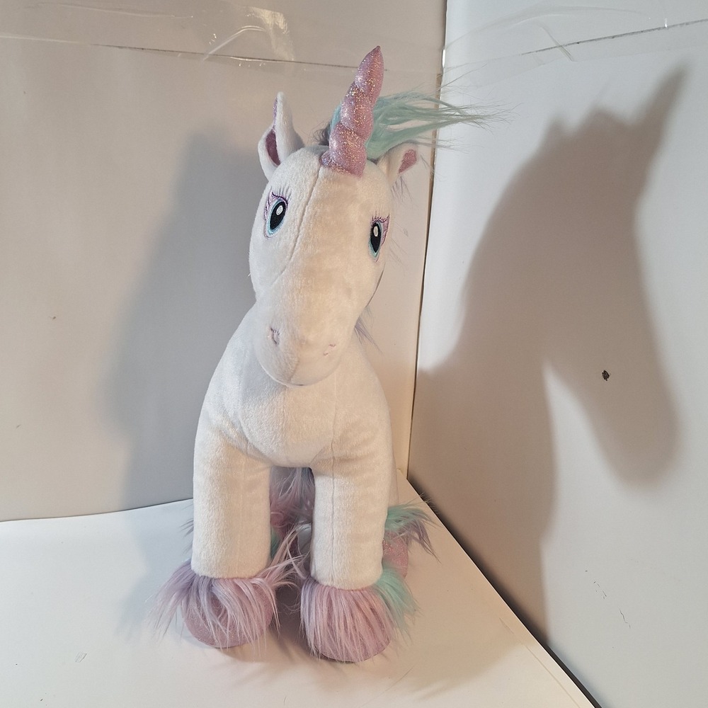 Build A Bear Stuffed Rainbow Unicorn Plush BAB 19"